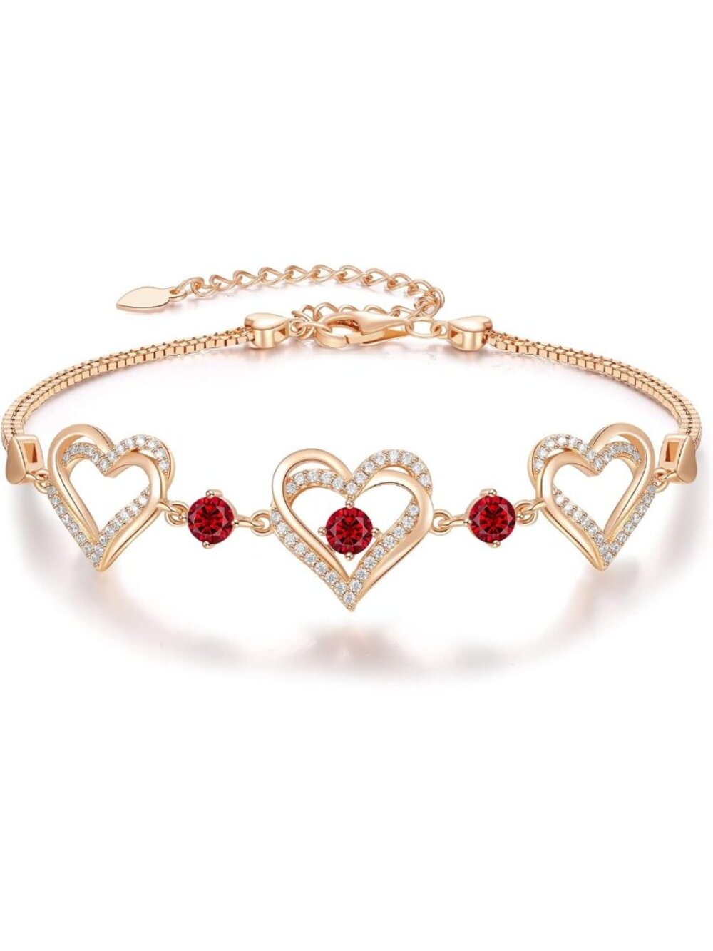 Forever Love Heart Birthstone Bracelet - Perfect Jewelry Gift for Women